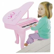 Piano infantil teclado eletronico musical sinfonia com microfone karaoke luzes mp3