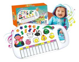 Piano Infantil Teclado Musical Educativo Animais Cor Branco