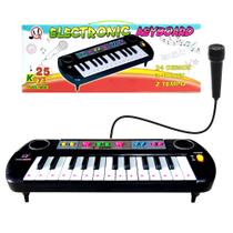 Piano Musical Karaokê Infantil com 25 Teclas e Microfone