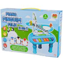 Piano Pinguim Feliz 2 em 1 DM TOYS DMT6595