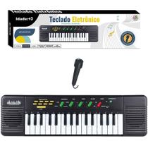Piano Teclado Eletrônico Infantil 32 Teclas Com Microfone