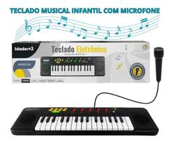 Piano Teclado Eletrônico Infantil 32 Teclas Com Microfone