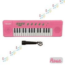 Piano Teclado Eletrônico Musical 32 Teclas Infantil Com Microfone Alta Qualidade e diversão Cor:Rosa
