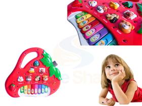Piano Teclado Infantil Bebê Bichos Musical Moranguinho - King toys