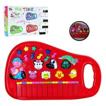 Piano Teclado Infantil Musical Educativo Som De Animais(vermelho)