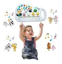 Piano Teclado Infantil Sons de animais e musicas 12 Teclas Brinquedo para Bebê