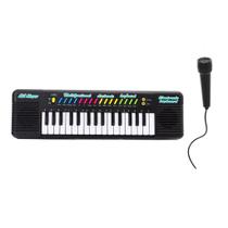 Piano Teclado Musical Infantil Eletrônico Karaoke Microfone