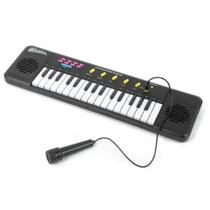 Piano Teclado Musical Infantil Microfone Educativo Karaoke Cor Preto Presente Criança Órgão Completo Piano Teclado Musical Infantil Microfone Educativo Karaoke Cor Preto Presente Criança Órgão Completo