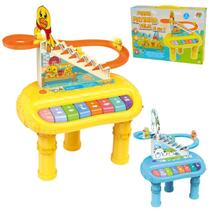 Piano Teclado Musical Infantil Pinguim Feliz 2 Em 1 Luz Som
