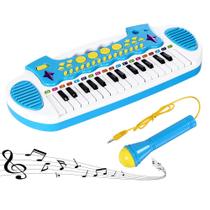 Piano Toy Keyboard Love&Mini para crianças com 31 teclas e microfone azul