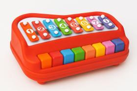 Piano Xilofone Infantil Colorido 2 em 1 Musical e Educativo