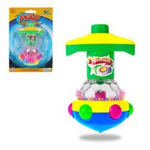 Pião Automático Light Spin Plástico Presente Luz Giratório Lembrancinha Brinquedo Lançador