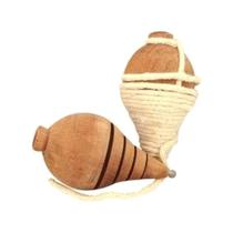 Pião de madeira tradicional com fieira - Cantinho da Paz