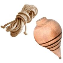 Pião Madeira Cordinha Fieira Brinquedo Antigo Retrô Vintage