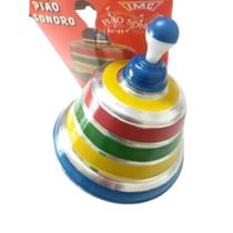 Pião Sonoro Sino Grande de Metal Brinquedo Divertido Clássico