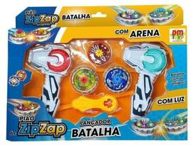 Pião Zip Zap Lançador Batalha c/ Arena Com Luz - Art Brink