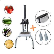 Picador Cortador Fatiador de Legumes Profissional Pequeno Batata Palito Legumes Frutas Com 2 Molas e Brinde Vizzare Magazine