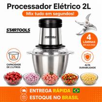 Picador De Alimentos 2 Litros Moedor De Carne e legumes Processador Elétrico Picador De Alimentos 2 Litros Moedor De Carne e legumes Processador Elétrico