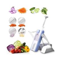 Picador de alimentos fatiador manual profissional triturador processador frutas verduras em inox