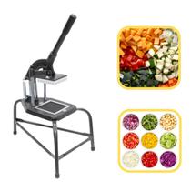 Picador de Legumes Industrial com Tripé Cortador Lâmina Inox 10mm, Alta Produtividade Visalu