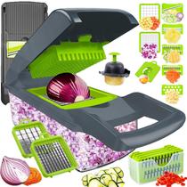 Picador de vegetais Dewpeton Mandoline Spicer 16 em 1 com recipiente