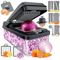 Picador de Vegetais SpaceHacks 12 em 1 - 7 Lâminas - Cinza