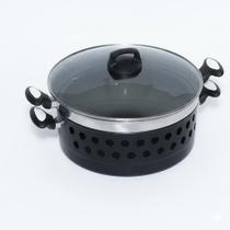 Picanheira Grill Preta com Tampa de Vidro Nutry Light Picanheira Grill Preta com Tampa de Vidro Nutry Light