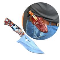 Picanheira Mini Faca Campeira com Bainha em Couro Premium