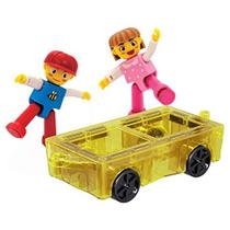 PicassoTiles Mini Magnetic Tiles Expansão Car Truck e Figuras Play Set, Crianças Construindo Tijolos Magnéticos STEM & Aprendendo Brinquedos, Add-ons Magnéticos, Brinquedos de Carro, Pré-escola Infantil 3 anos e acima meninos e meninas