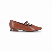 PICCADILLY MAXI - Sapato Silvia Salto Baixo Conhaque