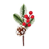 PICK BERRIES NATALINO DECORATIVO E PINHA VERMELHO 20cm - Grillo
