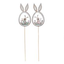 Pick Decoração de Páscoa Coelho Ovo Colorido 2 Un para Jardim Bolo Vaso 35x7 cm Pick Decoração de Páscoa Coelho Ovo Colorido 2 Un para Jardim Bolo Vaso 35x7 cm