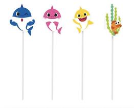 Pick Decorativo Baby Shark - 8 unidades - Cromus - Inspire sua Festa Loja