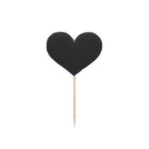 Pick Decorativo - Coração Preto - 4x5,5cm - 12 UN - Ref 8770 - Rizzo Pick Decorativo - Coração Preto - 4x5,5cm - 12 UN - Ref 8770 - Rizzo