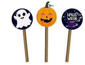 Pick Decorativo Festa Halloween 3 Und Mdf Plaquinha Enfeite