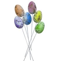 Pick Decorativo Ovos Médio Coloridos Respingos de Páscoa - 21cm - 5 unidades - Rizzo