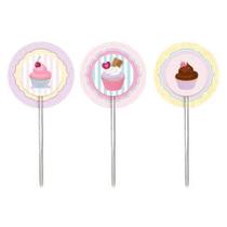 Pick Decorativo Para CupCake - Patisserie - 12 unidades - Cromus - Rizzo Pick Decorativo Para CupCake - Patisserie - 12 unidades - Cromus - Rizzo