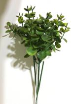 Pick eucalipto flocado artificial plástico X3 verde flor folhagem