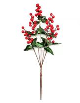 Pick natalino 68cm folhas com azevinhos hy7624