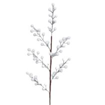 Pick natalino Azevinho Berry de veludo branco nevado 64 cm Pick natalino Azevinho Berry de veludo branco nevado 64 cm