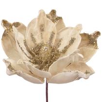 Pick natalino Flor Magnólia nude champanhe Grillo 20 cm