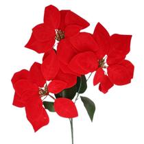 Pick natalino Flor Poinsétia Bico de Papagaio vermelho 50 cm Pick natalino Flor Poinsétia Bico de Papagaio vermelho 50 cm