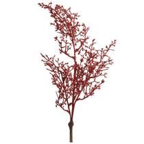 Pick natalino Galho decorativo vermelho com glitter 58 cm - CROMUS