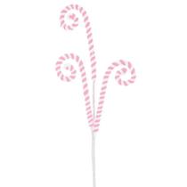 Pick natalino trio de doces Candy rosa listrado 55 cm - CROMUS