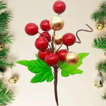 Pick Ramos Cerejinhas Enfeite árvore De Natal 20cm Kit 10pçs