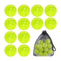 Pickleball Balls Sukeen Outdoor, 40 furos, pacote com 12 buracos e bolsa de malha