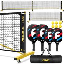 Pickleball Net Fostoy Portable com rodas Quadra de 22 pés e 11 pés Pickleball Net Fostoy Portable com rodas Quadra de 22 pés e 11 pés