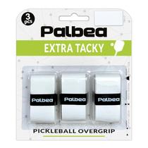 Pickleball OverGrip Tape Palbea, pacote com 3 faixas brancas extra pegajosas