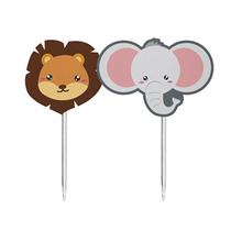 Picks Decorativos Bem Vindo a Selva - 4 Peças Picks Decorativos Bem Vindo a Selva - 4 Peças