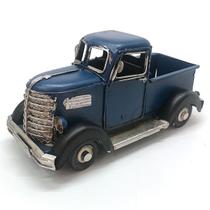 Pickup Miniatura Caminhonete em Metal - Decoração Vintage - Azul 17cm